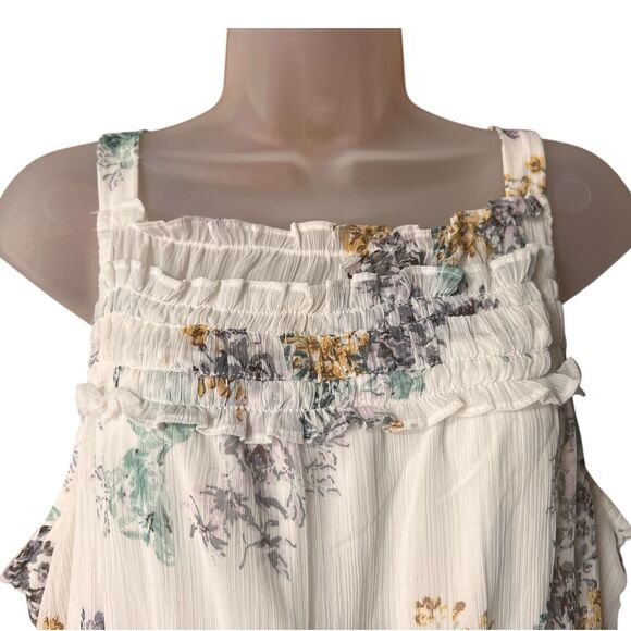 Maurice's White Floral Ruffle Maxi Dress Sz XL Romantic Prairie Cottage Boho - Picture 10 of 10